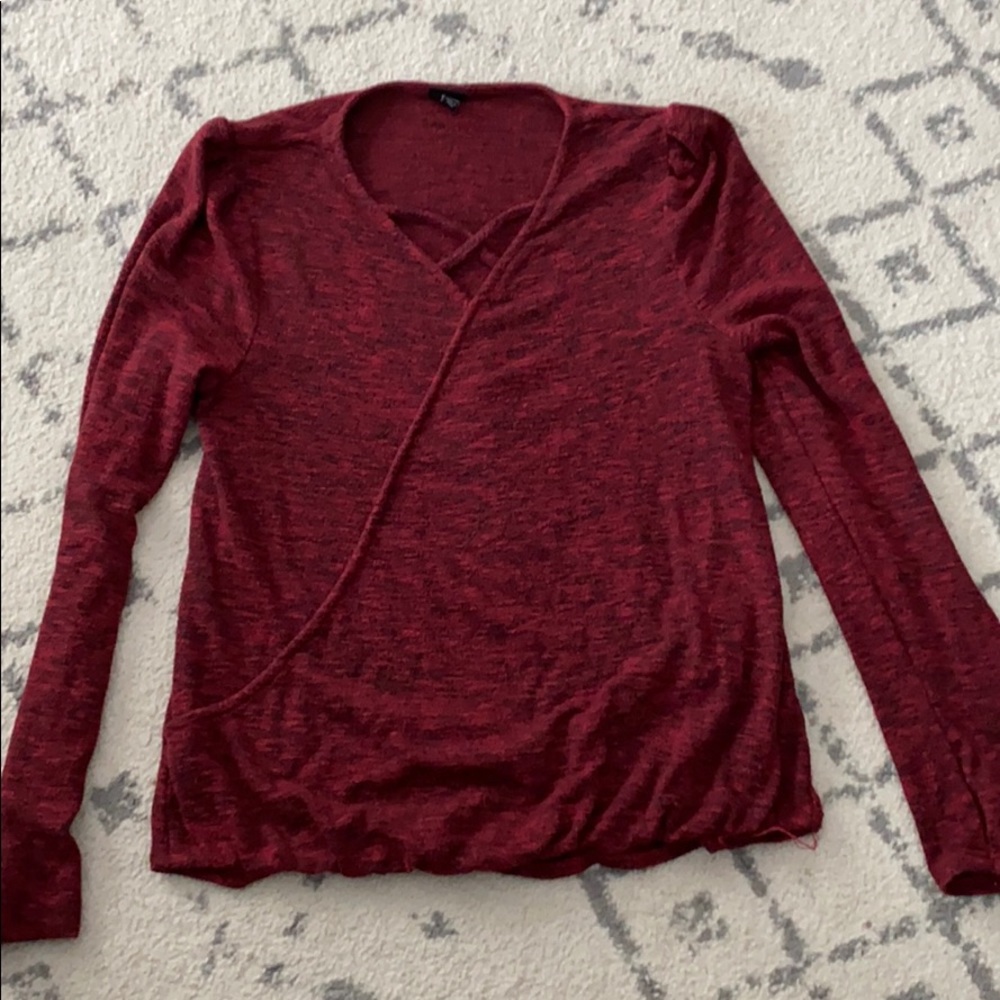 Girls long sleeve cinched hem sweater